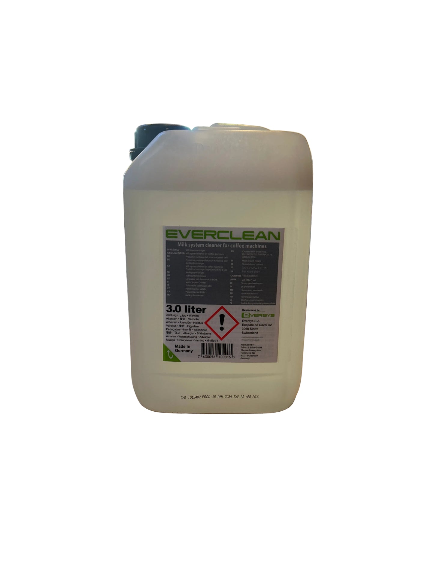 Eversys milk system cleaning by liquid
